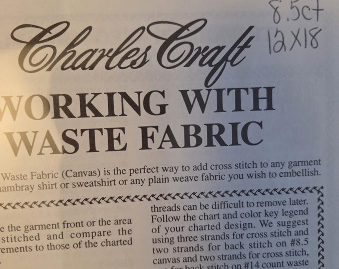 Waste Canvas 8.5ct 12x18. FREE SHIPPING. Repackaged.