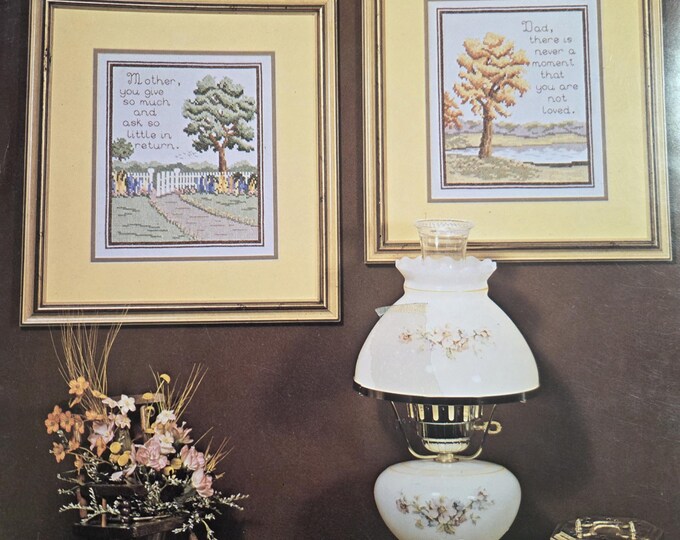 Art of Cross Stitch Mother and Dad Cross Stitch Pattern. FREE SHIPPING. Preowned Older Used Condition.