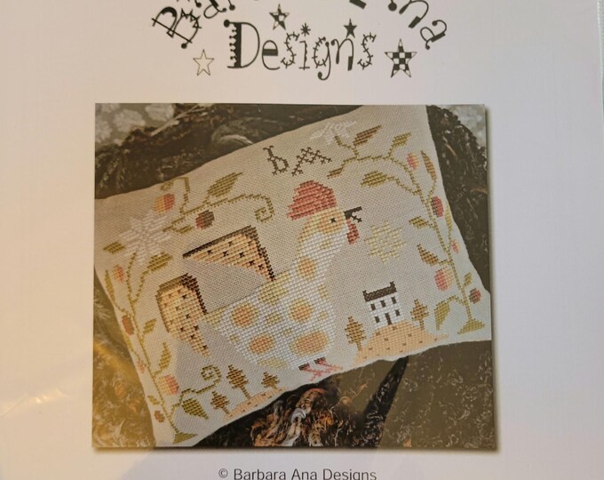 Creative Poppy Barbara Ana Designs Cock-A-Doodle-Doo Cross Stitch Pattern. FREE SHIPPING. Good Condition