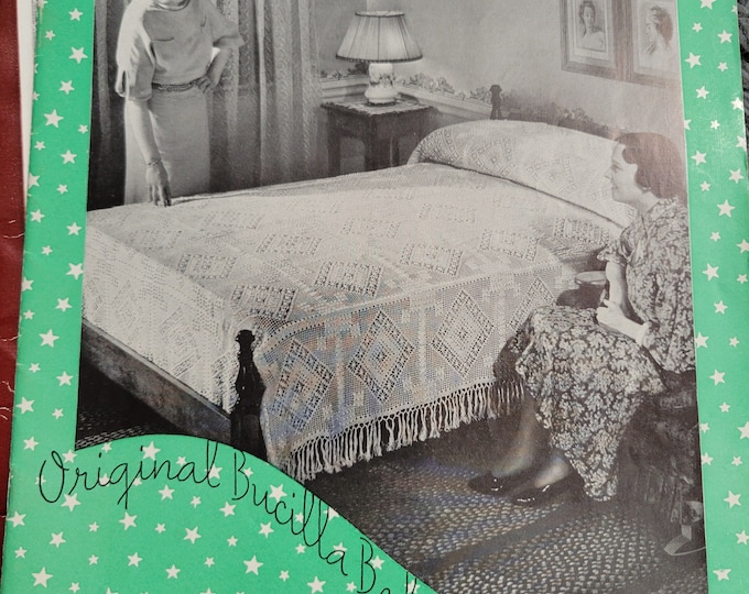 Vintage 1930s. Original Bucilla Bedspread Creations to knit and crochet. Vol No. 176. Crochet and Knit Pattern. FREE SHIPPING.