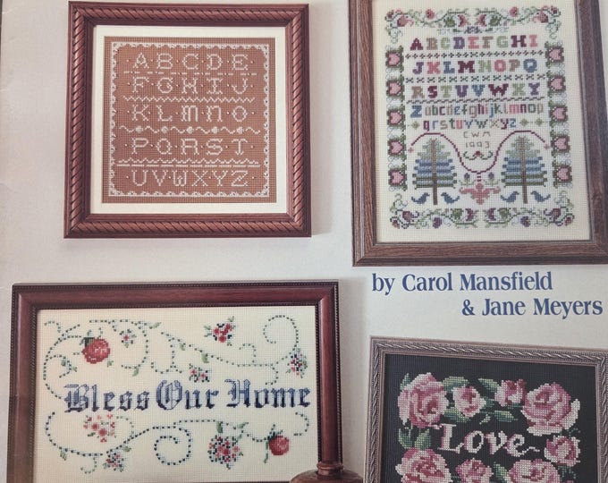 American School of Needlework Samplers on Perforated Plastic Cross Stitch Pattern. Free Shipping. Used Condition.