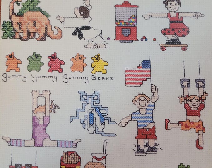 Leisure Arts For Kids Only Mini Series #11 Cross Stitch Pattern. Free SHIPPING. Older Used Condition.