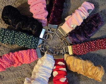Handmade Scrunchie Wristlet Keychains. Decorative Variations. See other listings for more. FREE SHIPPING.