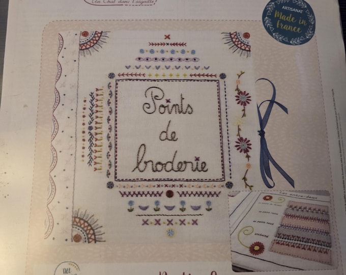 Un Chat Dans Laiguille Points de Broderie Embroidery Kit. FREE SHIPPING. Estate Sale Preowned Like Good Condition.
