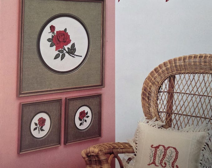 Leisure Arts A Regal Rose Cross Stitch Pattern. FREE SHIPPING. Preowned Used Older Condition. Cover has a piece cut out. But still readable.