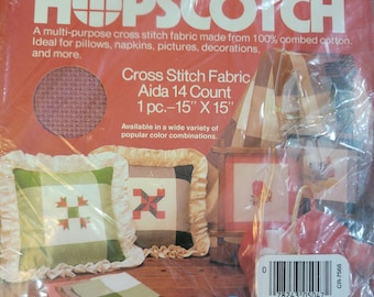 Charles Craft Hopscotch 14ct 15x15 Aida Cloth Red. FREE SHIPPING.