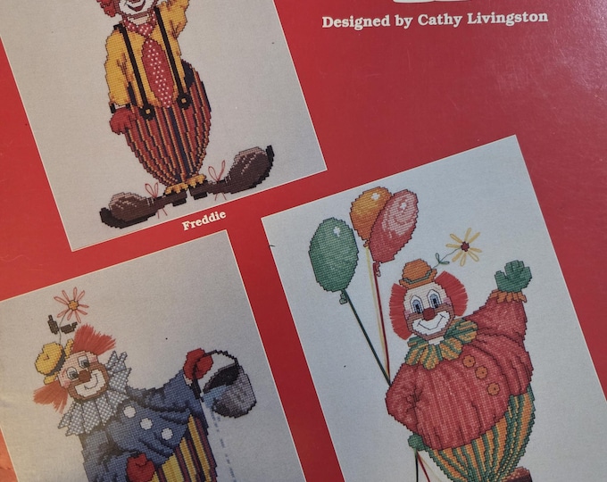 Just Cross Stitch Clowns II Cross Stitch Pattern. FREE SHIPPING. Used Condition.