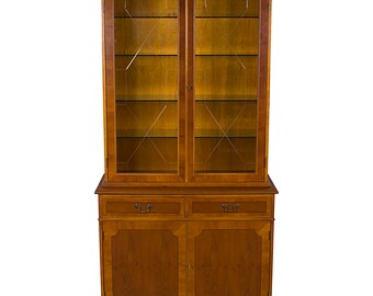 Small English Yew Wood Side Cabinet End Cupboard Etsy