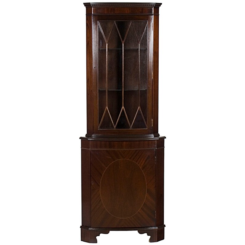 Mahogany Narrow Single Door Corner Cabinet Cupboard Etsy