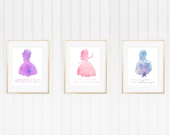 Sofia the First Watercolor 8x10 Print Set of 3 Collection