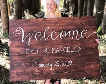 Wooden Wedding Welcome Sign