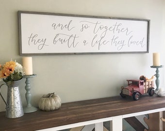 48"x12" Wood Quote Framed Sign