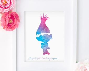 8x10 Watercolor Disney Trolls Prints