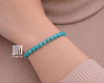 Natural Campitos Turquoise Bracelet | Natural Green Blue |  925 Sterling Silver Wheel Clasp