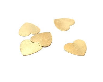 5 prints heart brass 13mm