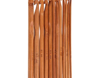 Set van 12 bamboe haaknaalden