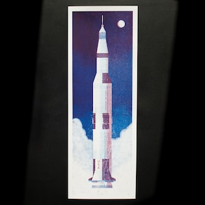 Apollo 11 Risograph Print - Limited Edition - Blue & Red