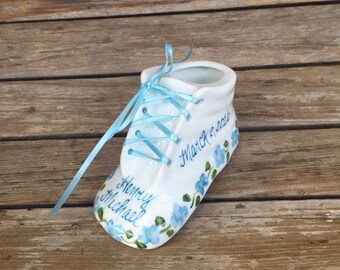 Personalized porcelain baby shoe sale