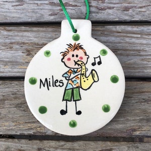 Personalized Musical Instrument Kids Activity Christmas Tree Ornament