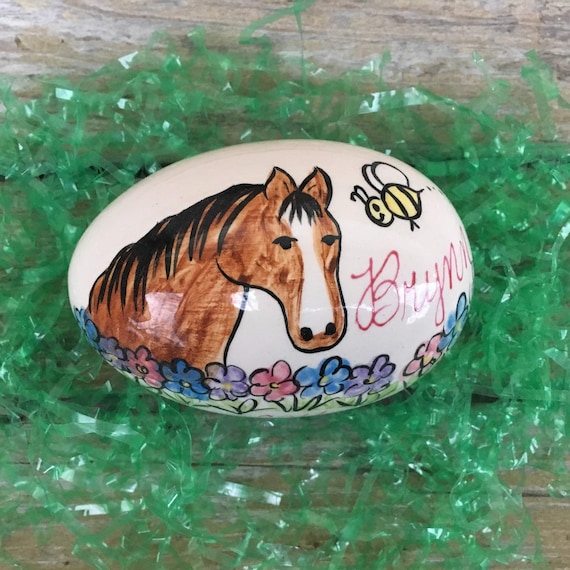 Horse Animal Egg Personalized Ceramic Easter Egg