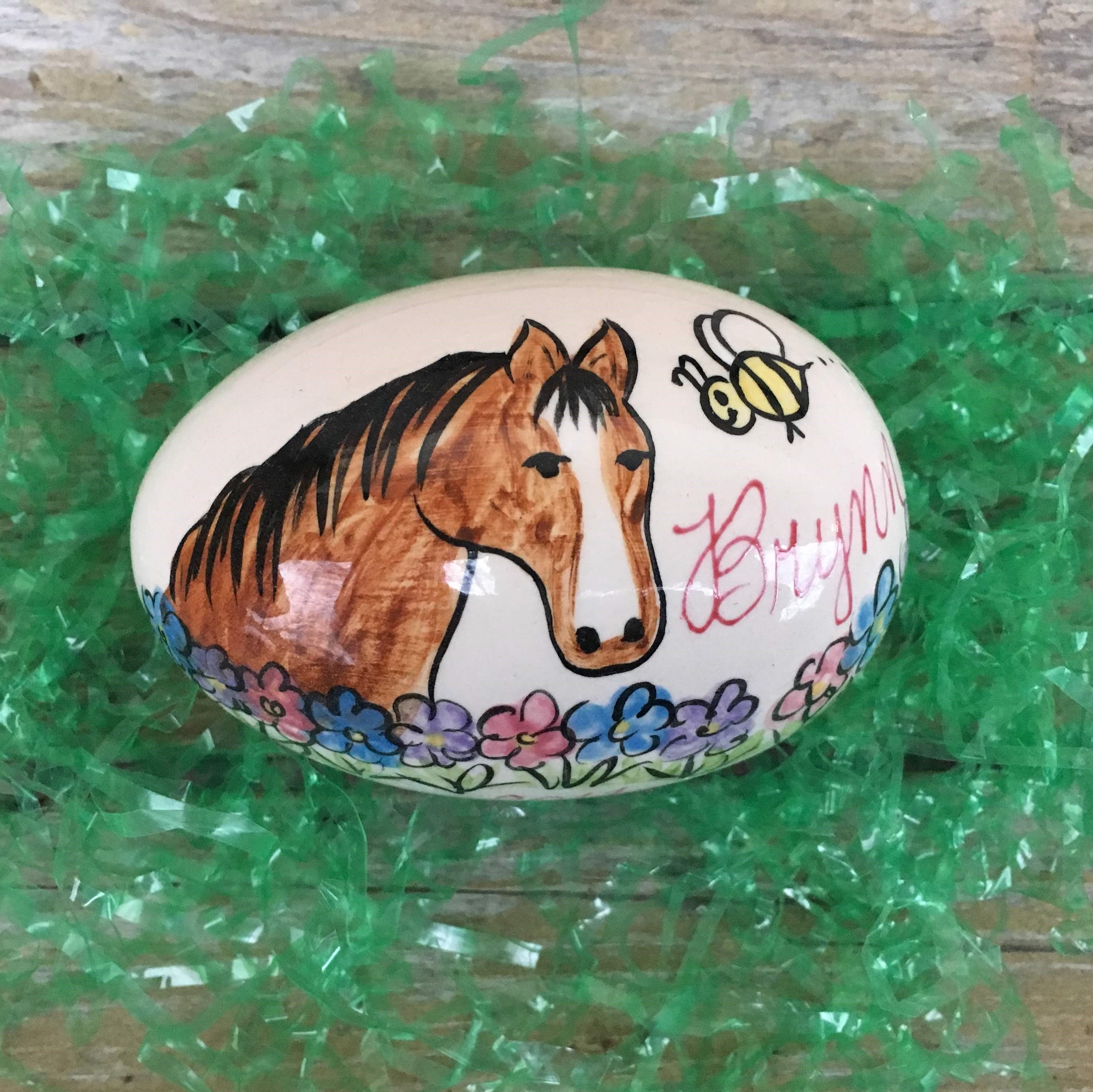 Horse Animal Egg Personalized Ceramic Easter Egg Etsy