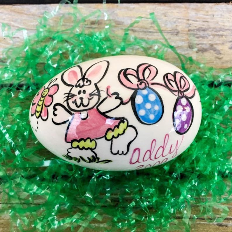 Egg on a string personalized ceramic easter egg etsy