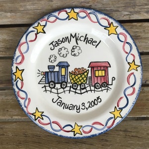 Train Plate Personalized Birthday Plate