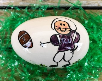 Football Activity Egg  - Personalized Ceramic Easter Eggs