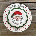 Cookies for Santa Personalized Ceramic Plate - Santa Face