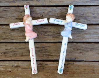Porcelain Praying Child Cross Baby/Christening Gift