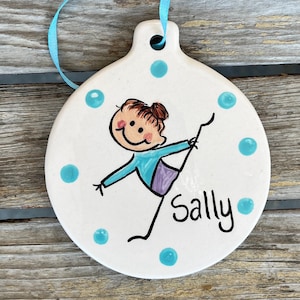 Personalized Gymnastics Kids Activity Christmas Tree Ornament