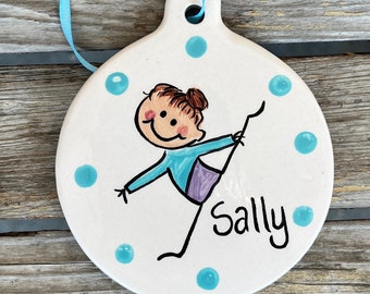 Personalized Gymnastics Kids Activity Christmas Tree Ornament