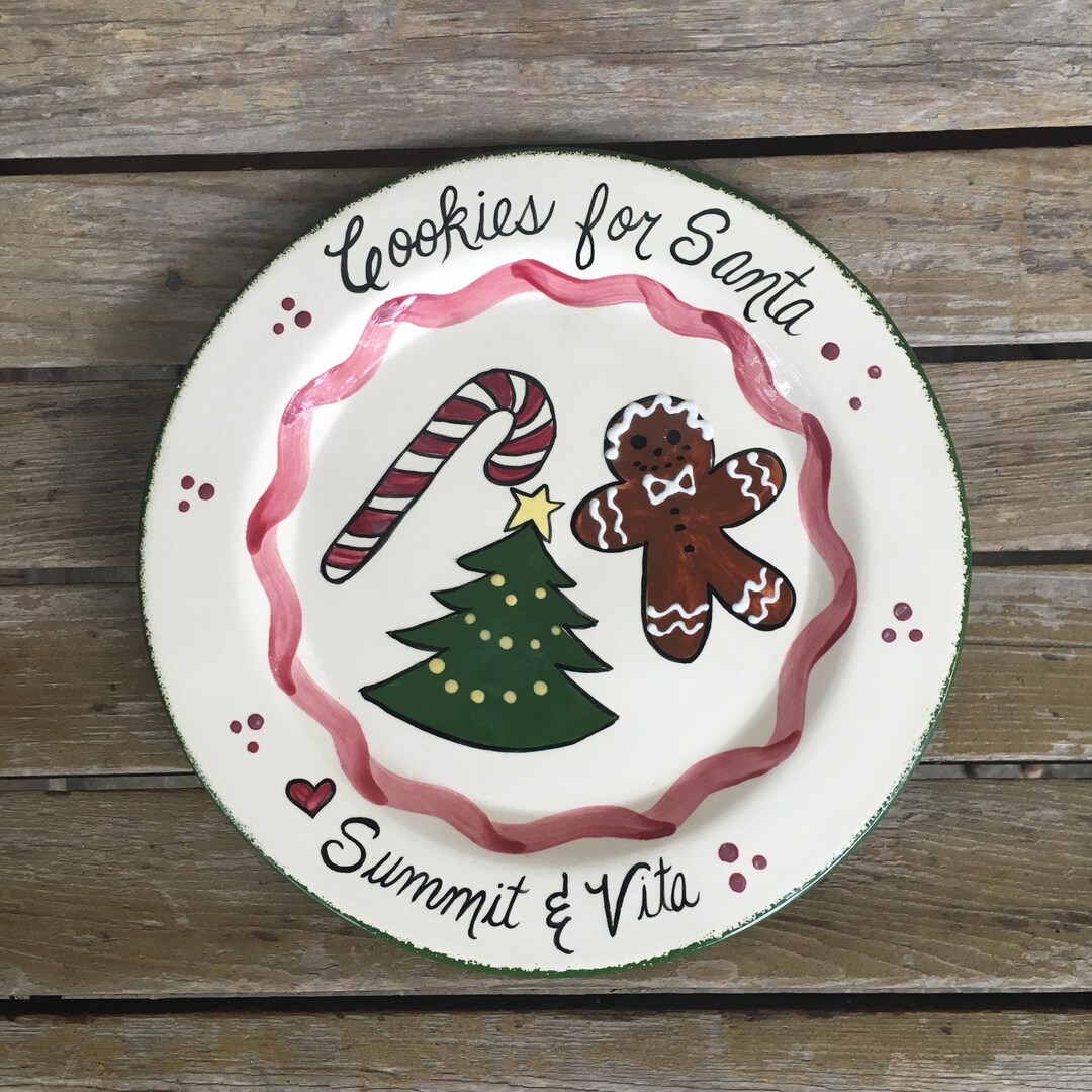 Cookies for Santa Ceramic Plate - Personalized Plate - Etsy