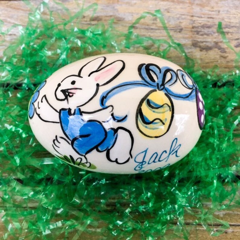 Egg on a string personalized ceramic easter egg etsy