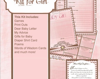 Chevron Pink and Brown Baby Shower Kit