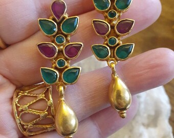 Hoop Earrings Gemstone Earrings Chandelier Earrings Garnet Earrings Coral Earrings Aventurine Earrings