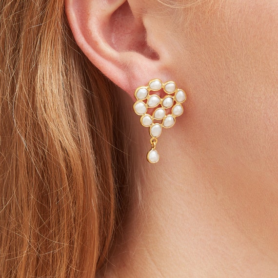 Pearl ear shop drops earrings