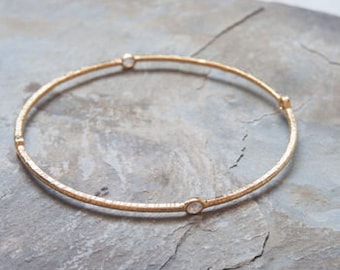 Diamond slice bangle - Gold vermeil bangle