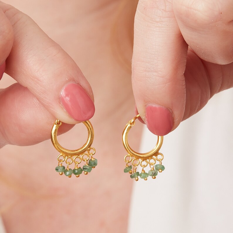 Beaded Pearl Huggie Hoop Earrings, Seed Pearl Hoops, Small Hoop Earrings, June Birthstone Jewellery, 18K Gold Vermeil, Wedding Jewellery image 7