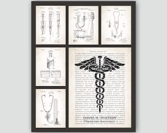 Impresión vintage de asistente médico, regalo de graduación médica