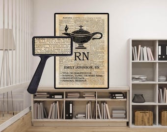 Impresión de enfermera personalizada de Australia, estilo diccionario vintage, regalo de graduación médica.