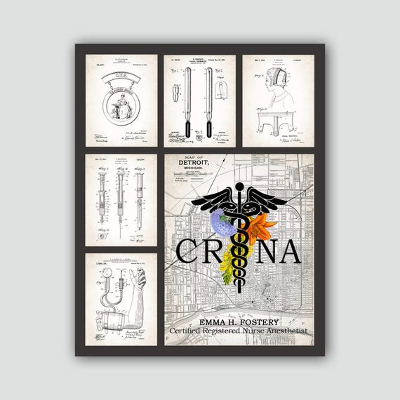 CRNA Graduation Gift - Custom Nurse Anesthetist Wall Art, Personalized Nurse Gift for CRNA, Thoughtful Nurse Graduation Present"