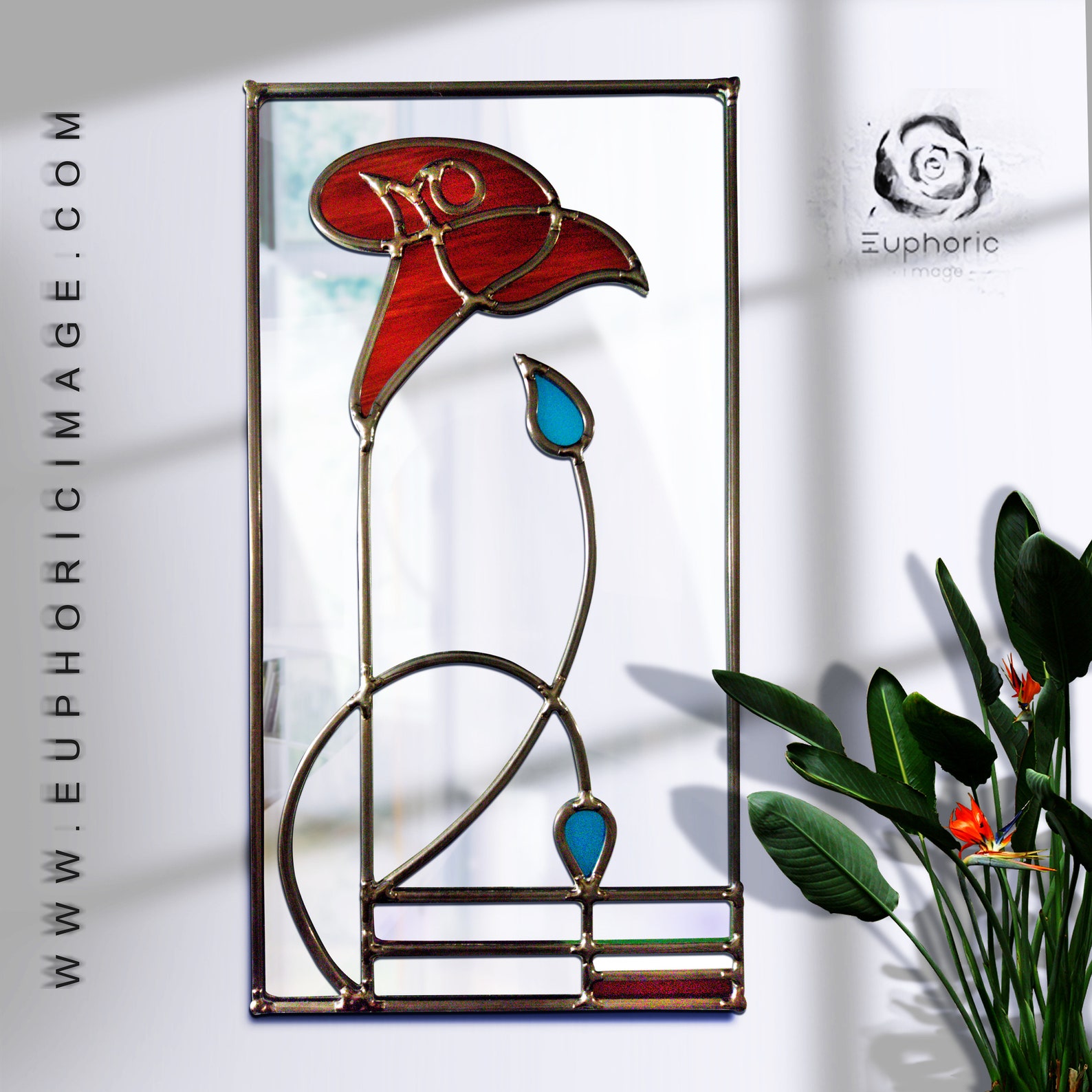 Mackintosh Design Lead Overlay Stained Glass Mirrors 30 X 55 Cm Etsy UK