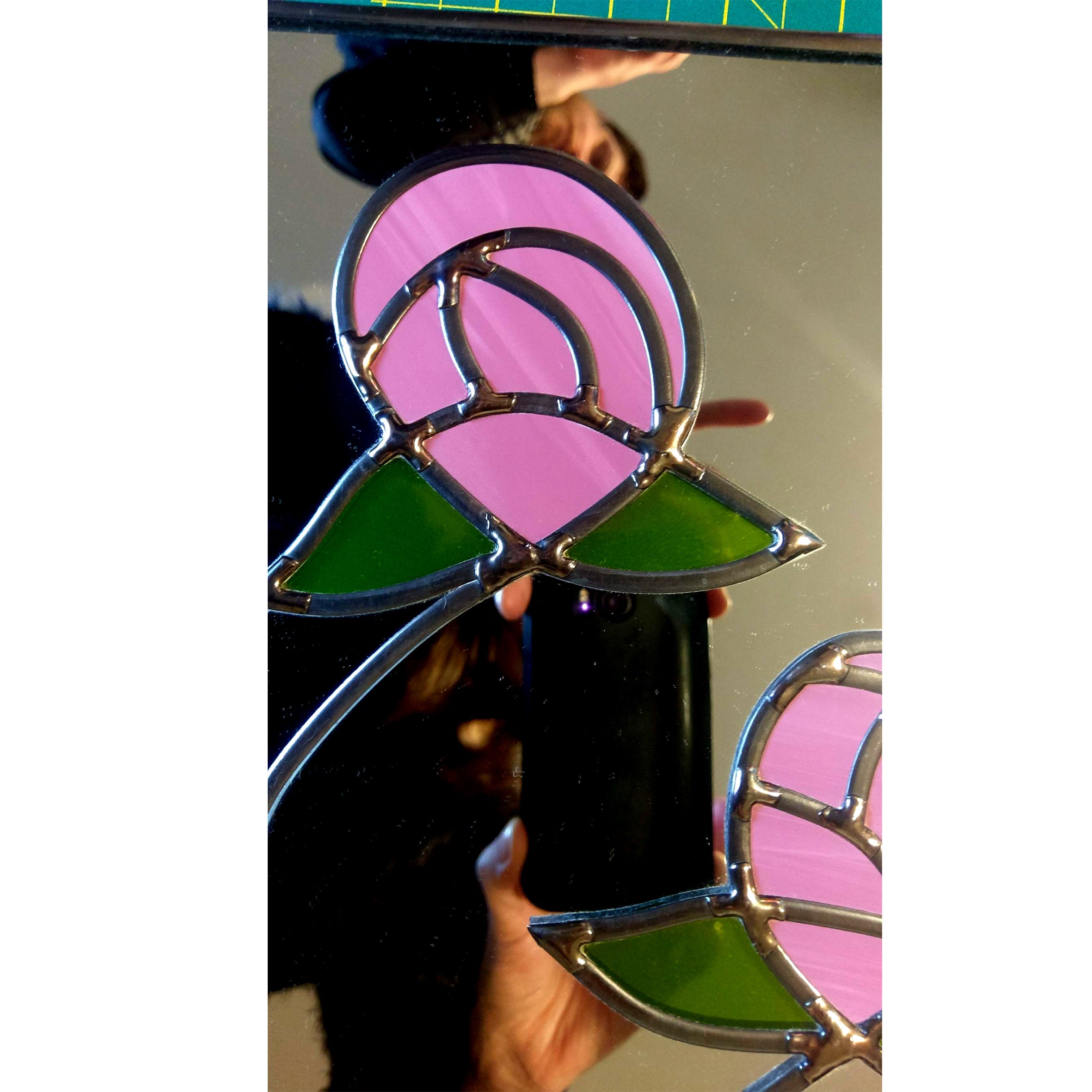 Mackintosh Design Lead Overlay Stained Glass Mirror 35 X 80 Cm Etsy UK
