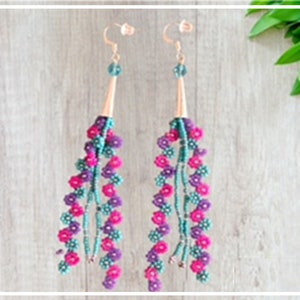 Multi Color Beaded Daisy Flower Earrings, Dangle and Drop, Gifts for Her, Summer Earrings, Dainty Earrings, Daisy Earrings, Flower Earrings