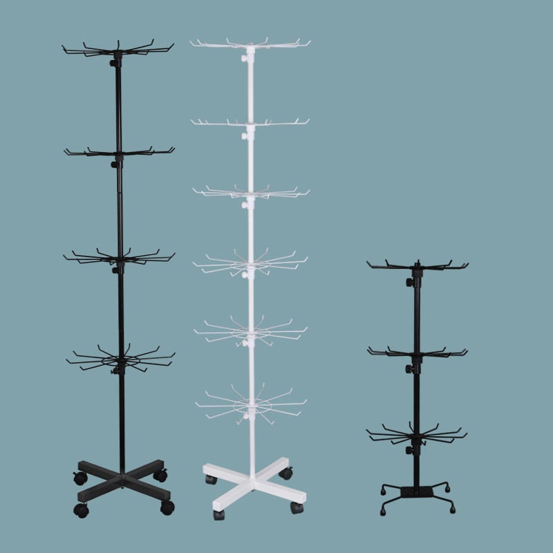 6 high Metal double rod display stand for art - 8x4 base