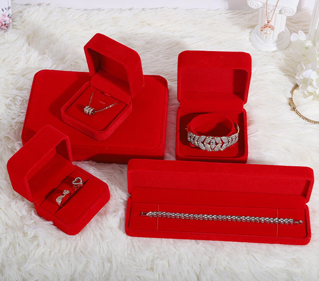 Premium Red Velvet Jewelry Gift Boxes Perfect for Ring Etsy