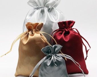 10pcs Satin Pouch Wedding Party Favor Drawstring Bags Ship from Toronto Wholesale/Warehouse