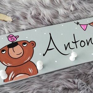 Children&#39;s wardrobe, children&#39;s wardrobe, sibling wardrobe, christening gift, wardrobe with name, coat hooks as a gift for children