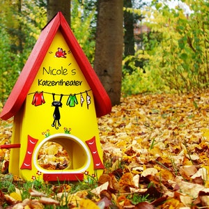 Birdhouse, bird feeder, nesting box, bird villa as a gift personalized round birthday